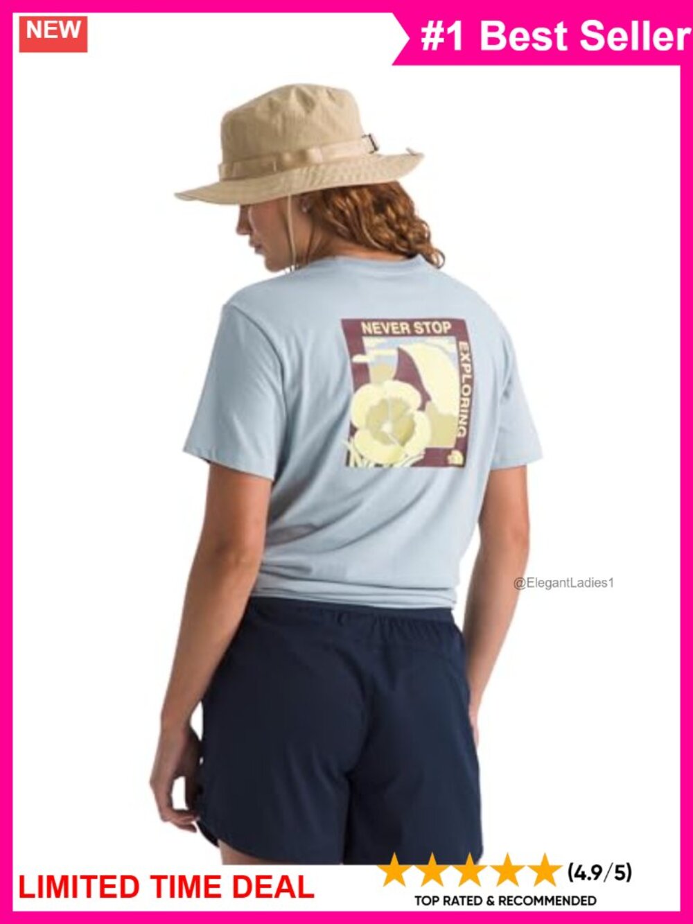 North Face Wildflower Trails Short-Sleeve Graphic Tee Relaxed Fit Cotton